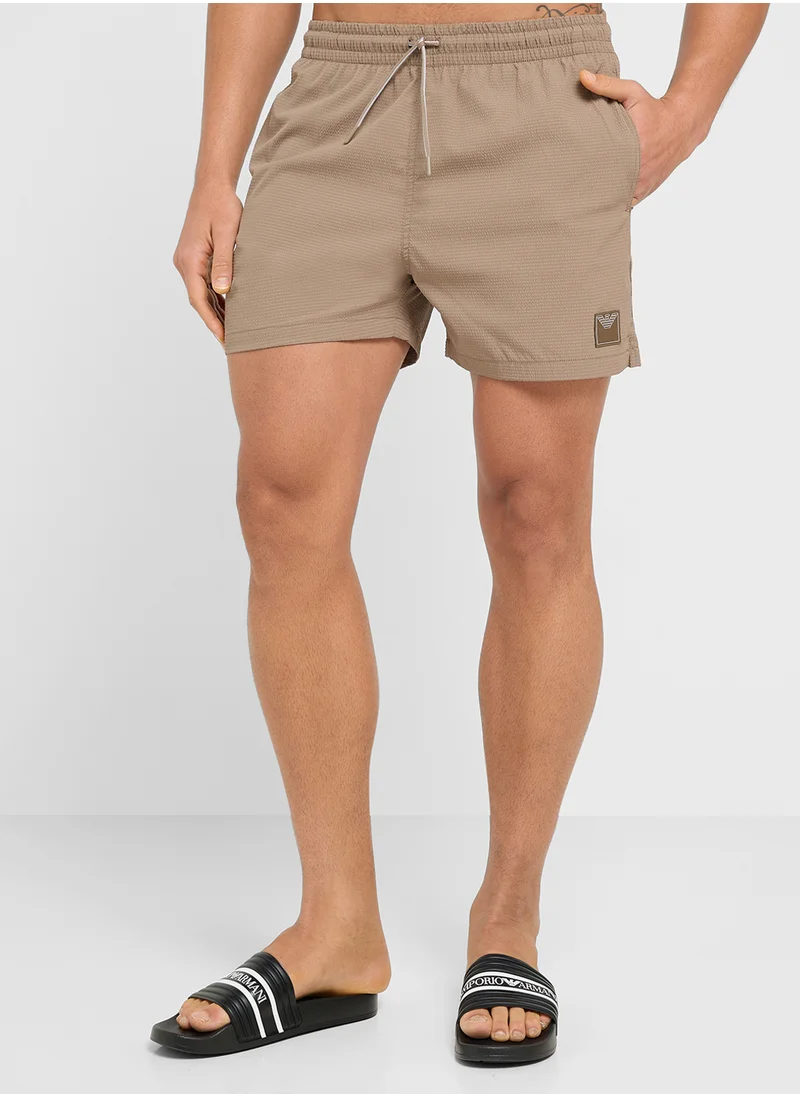 امبوريو ارماني Beachwear Logo  Drawstring Shorts