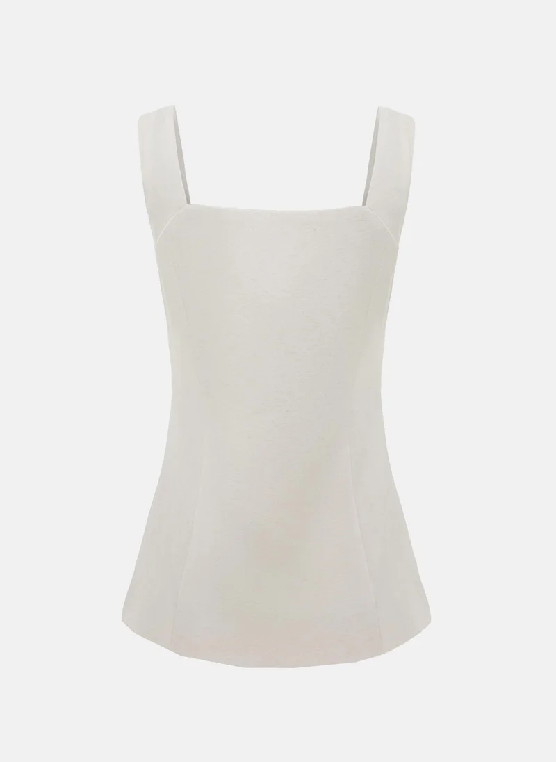 Lichi Flared waistcoat with tonal buttons