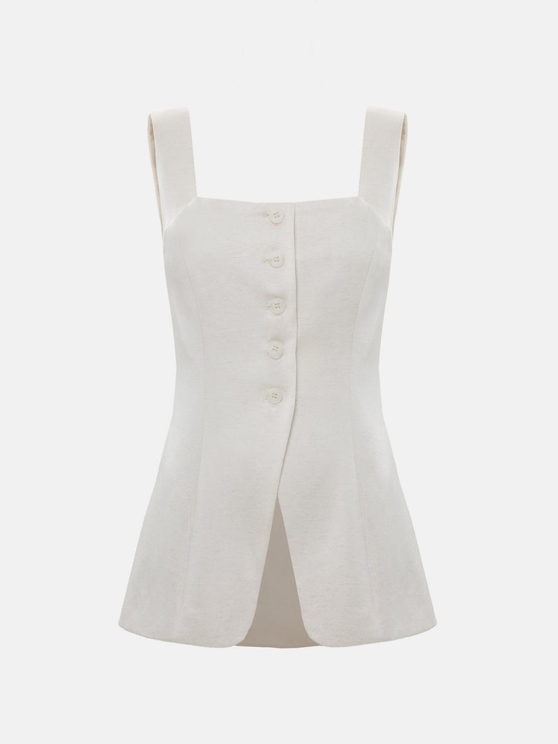 Lichi Flared waistcoat with tonal buttons - Image 2