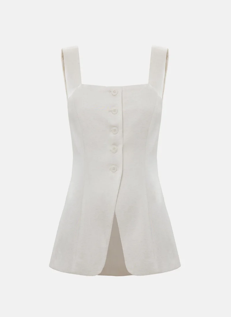Lichi  Flared waistcoat with tonal buttons for Women | Best Price UAE