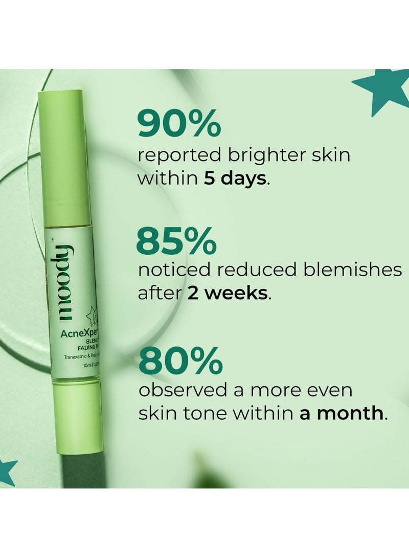 Moody Acnexpert Blemish Fading Pen with Green Tea & Kojic 0.5% | Fades Acne Marks & Blemishes | Dark Spot & Blemish Marks Correcting Gel For Men & Women | For All Skin Type, 10 ml  - Image 3