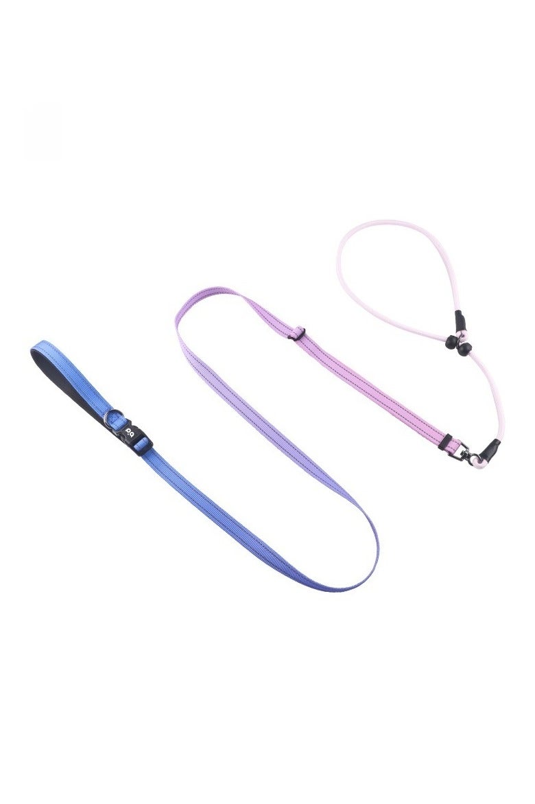 QQPETS QQPETS Adjustable Slip Lead Dog Leash, Hands Free Waist Leash for Dog Walking, Reflective Training Lead with 360° Swivel Anti-Tangle, 4-7 ft Length for All Breeds(blue and purple) - Image 1