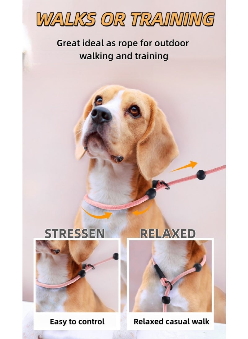QQPETS Durable Slip Lead Heavy Duty Dog Leashs, Adjustable Dog Collar, No Pull Pet Training Leash and Hands-Free Design with Padded Handle, Highly Reflective, Anti-Tangle Swivel & Safety Control, Use to Training Leading and Holding Suitable for Small,Medium,Large Dogs, Comfortable Strong Rope Leash(Length Adjustable from 1.4-2.3M) - Image 3