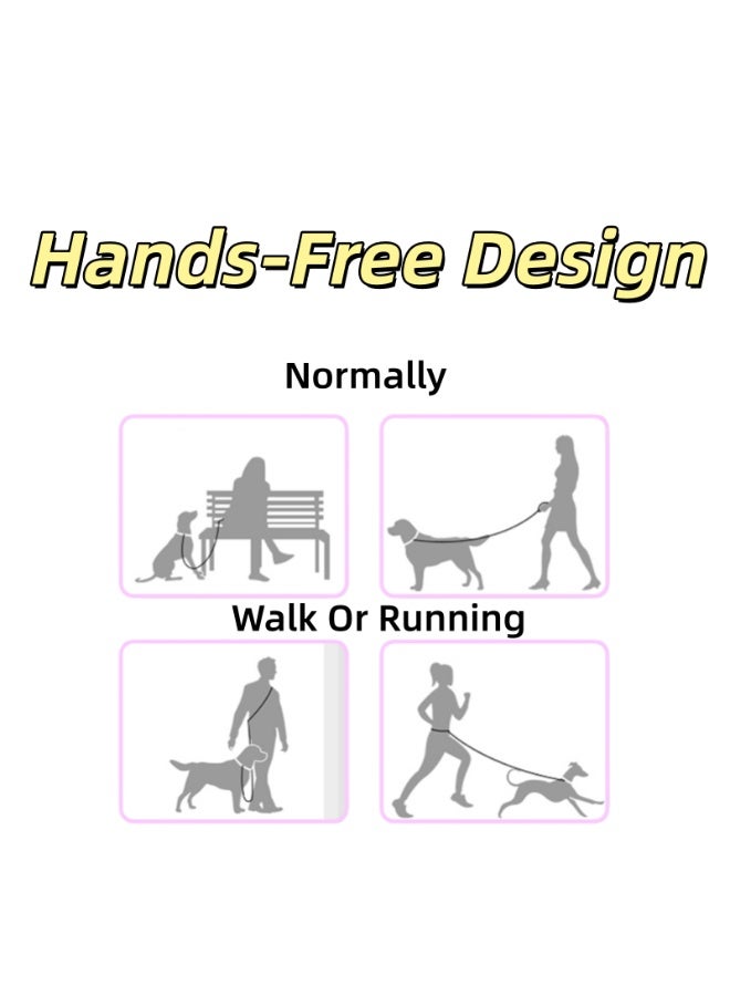 QQPETS Durable Slip Lead Heavy Duty Dog Leashs, Adjustable Dog Collar, No Pull Pet Training Leash and Hands-Free Design with Padded Handle, Highly Reflective, Anti-Tangle Swivel & Safety Control, Use to Training Leading and Holding Suitable for Small,Medium,Large Dogs, Comfortable Strong Rope Leash(Length Adjustable from 1.4-2.3M) - Image 4