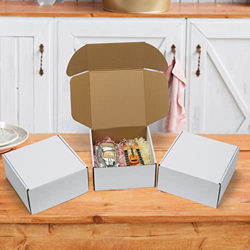RLAVBL 8x8x4 Inches Shipping Boxes Set of 25, White Small Corrugated Cardboard Box, Mailer Boxes for Packing Small Business - Image 3
