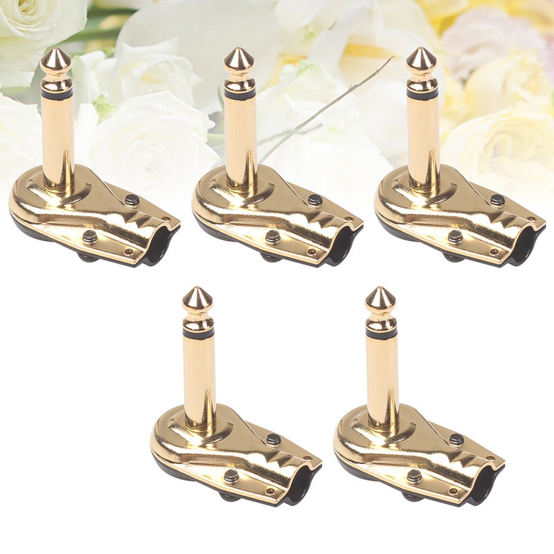 10 PCS 6.35mm Interface Effect Pedal Connector Cable Adapter Jack Pedal Board Instrument Connector Accessories for Electric Guitar (Golden) - Image 3