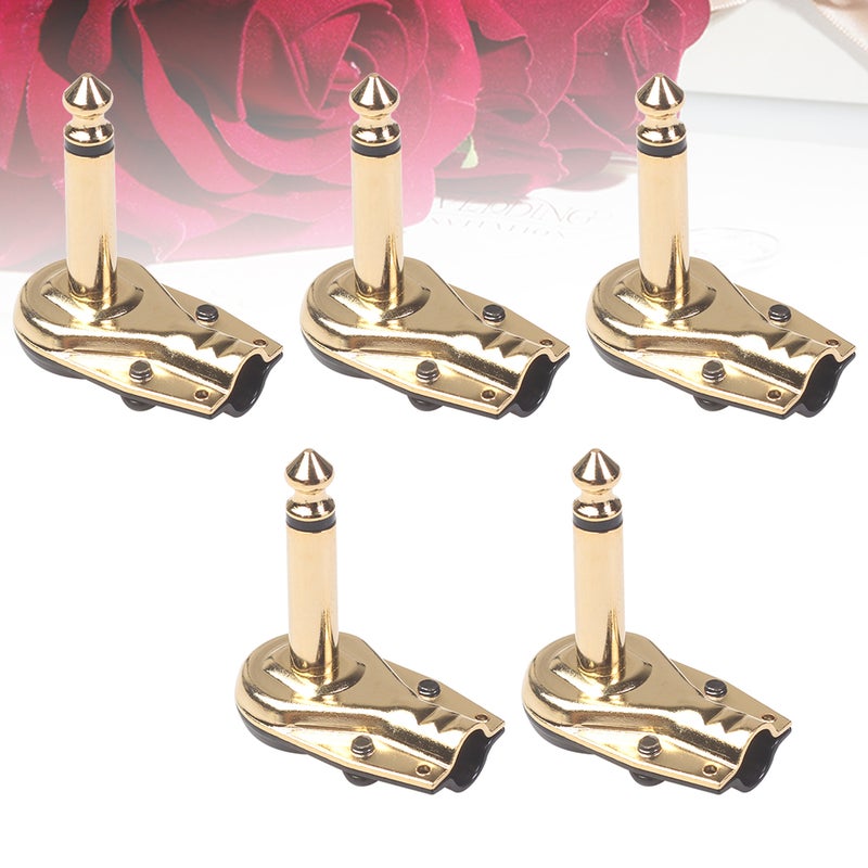 10 PCS 6.35mm Interface Effect Pedal Connector Cable Adapter Jack Pedal Board Instrument Connector Accessories for Electric Guitar (Golden) - Image 2