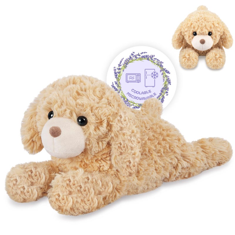 SuzziPals Heatable Coolable Lying Golden Retriever Stuffed Animals Microwavable Stuffed Animal Heating Pad for Period Cramps Lavender Scented Dog Plush for Stress Relief Cute Puppy Gifts for Kid - Image 3