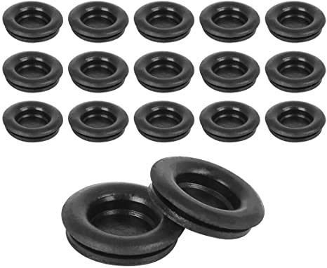 Fielect 30Pcs Rubber Grommets 7/8-Inch / 22Mm Hole Wire Grommets Eyelet Ring Gasket Rubber Grommets For Wiring O Ring Electric Cable Protector, Black - Image 1