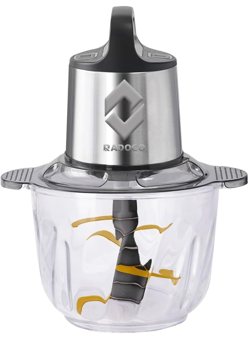 RADOCO 650W 3L Vertical Glass Chopper/With Peel the garlic/liquid mixer/Mincer XXL Glass Bowl Capacity With Removable 6 titanium Blades System - Image 1