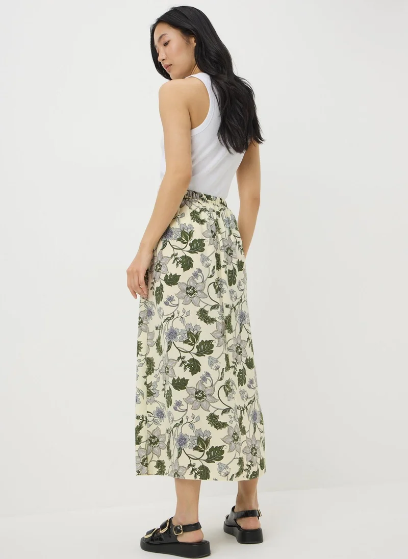 Matalan Cream Floral Flared Midaxi Skirt