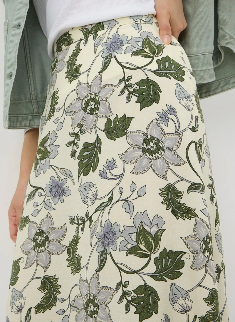 Matalan Cream Floral Flared Midaxi Skirt