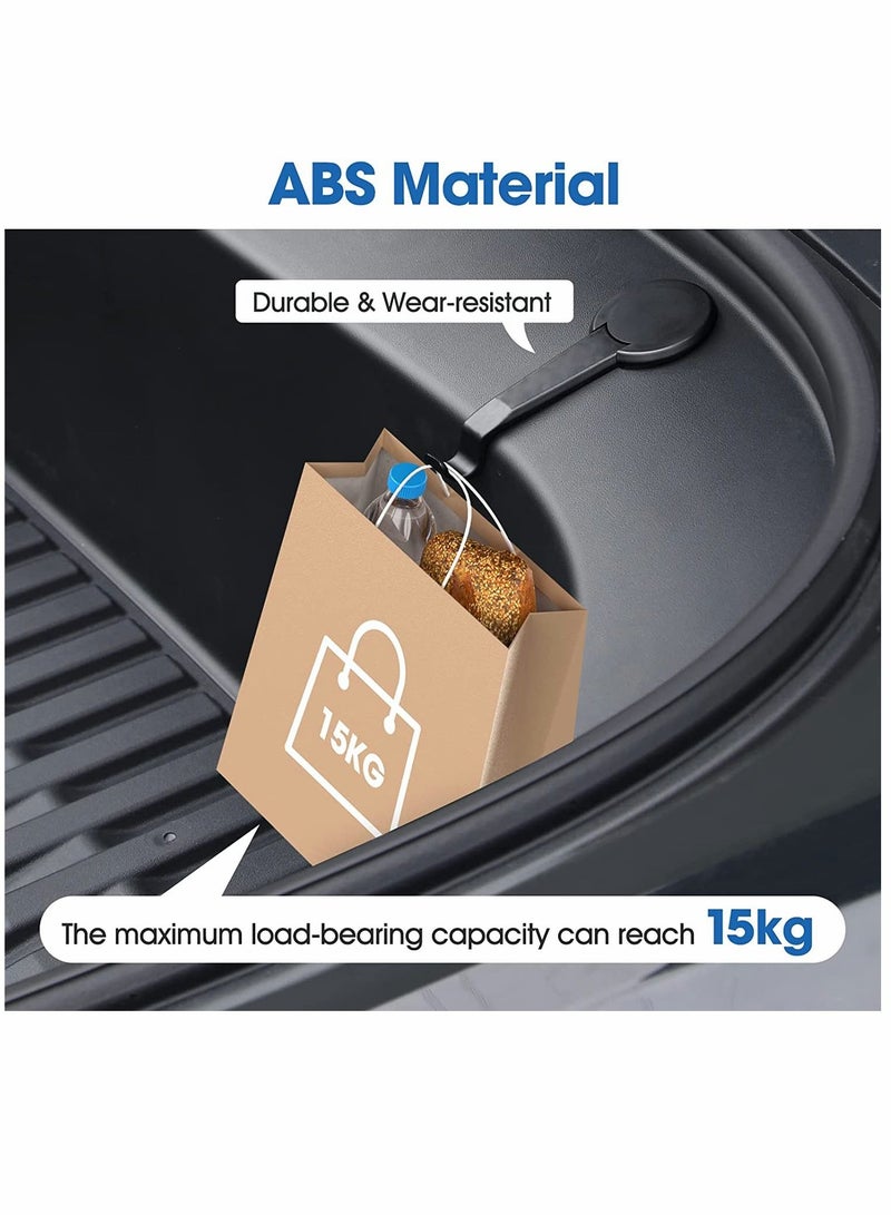 Y&D Front Trunk Hook Bolt Cover Interior Decoration Luggage Storage Hanger ABS Grocery Bags Holder Clips for Tesla Model 3 Accessories (Black)  - Image 3