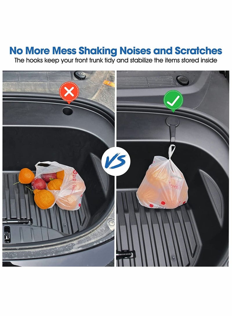 Y&D Front Trunk Hook Bolt Cover Interior Decoration Luggage Storage Hanger ABS Grocery Bags Holder Clips for Tesla Model 3 Accessories (Black)  - Image 2