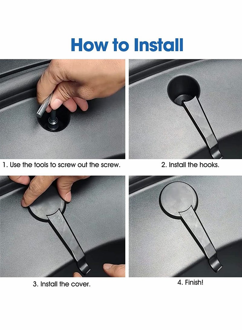 Y&D Front Trunk Hook Bolt Cover Interior Decoration Luggage Storage Hanger ABS Grocery Bags Holder Clips for Tesla Model 3 Accessories (Black)  - Image 5