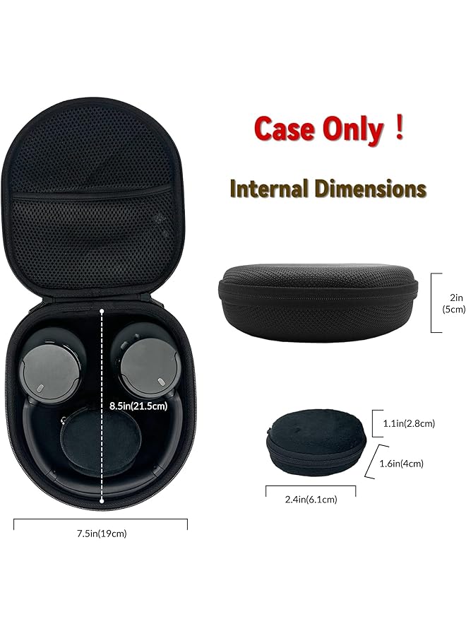 إيروريكس حافظة صلبة لسماعات Sony Wh Ch720N 710N 520 510 Bose Quietcomfort Qc Ultra 45 35 Jbl Tune Live حافظة تخزين سفر عالمية مع جيب شبكي وحافظة إضافية - Image 5