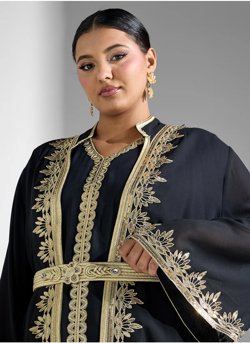 Khizana Plus size moroccan dress set with inner