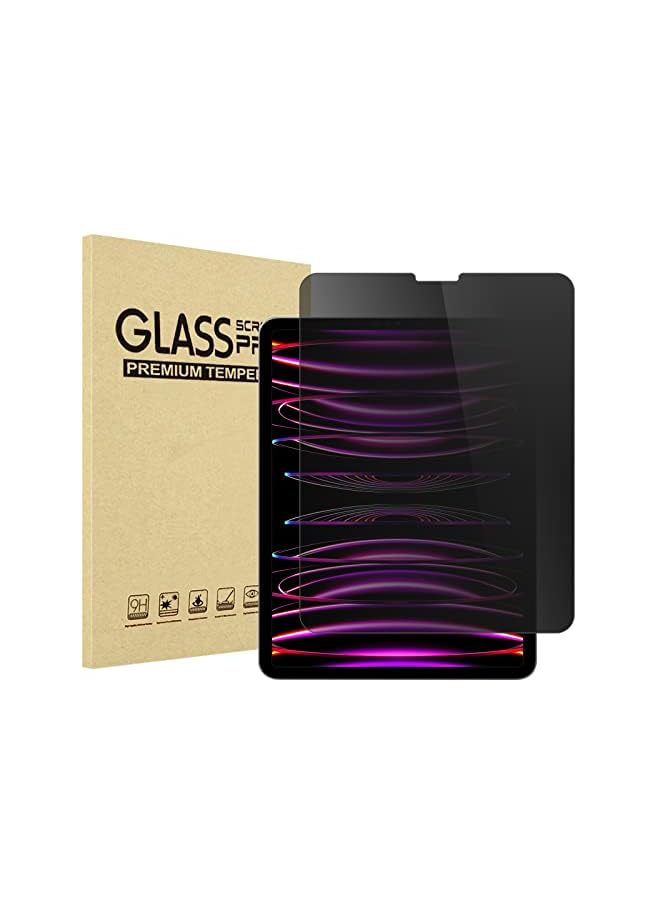 Procases for iPad Pro 12.9 Inch Privacy Screen Protector 6th 5th 4th 3rd Generation 2022 2021 2020 2018, Anti-Spy Tempered Glass Screen Film Guard for iPad Pro 12.9" - Image 2