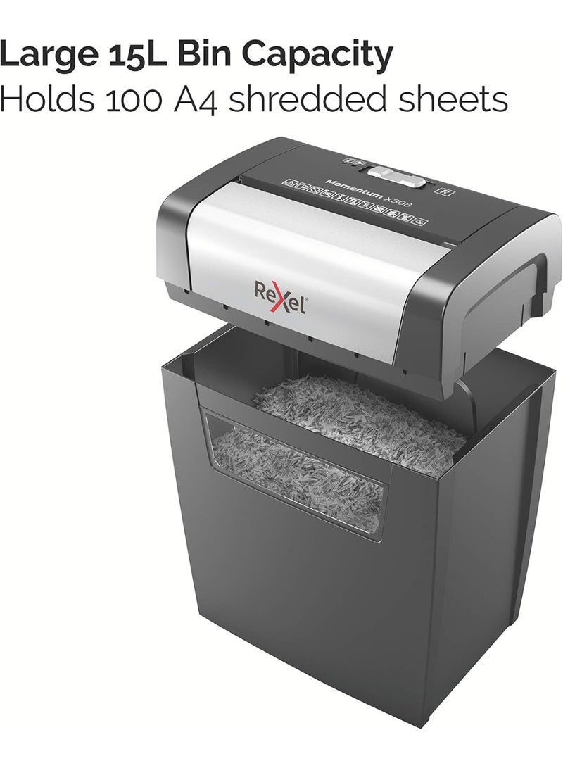 Rexel Momentum X308 Cross Cut Paper Shredder - Image 3