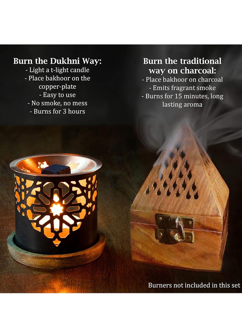 DUKHNI Oud Al Habayeb Bakhoor by Dukhni 3 Boxes x 9 Piece Each Arabic Bakhoor Incense Rose Oud Blend Perfect for Prayer Time to Relax and Meditate Handmade Traditional Recipe - Image 3