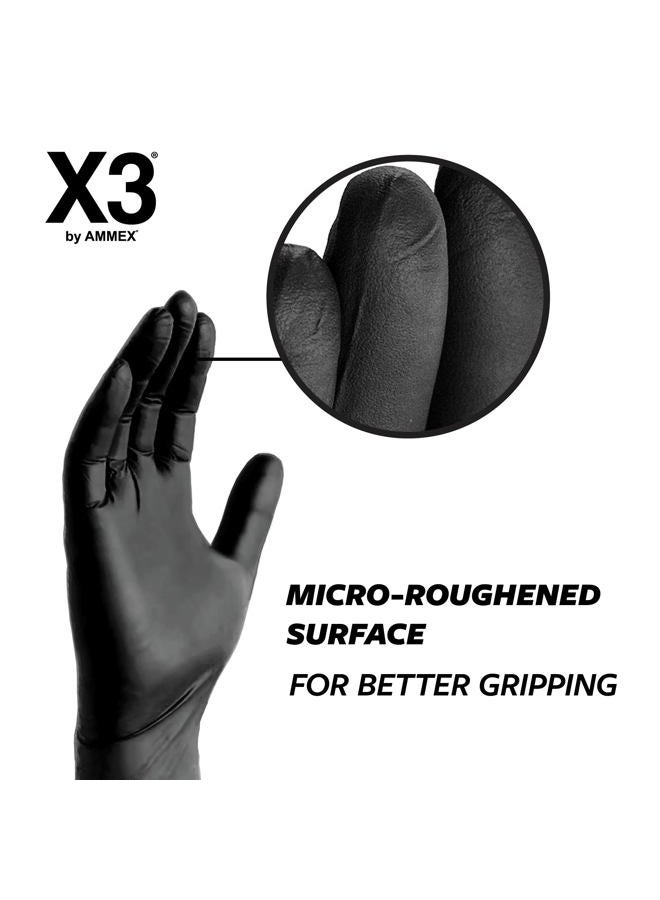 X3 Nitrile Disposable Gloves, 3 Mil, Latex and Powder-Free, Textured, Food Safe, Ideal for Industrial and Home Use, Black, XX-Large, 2 Boxes of 100 - Image 4