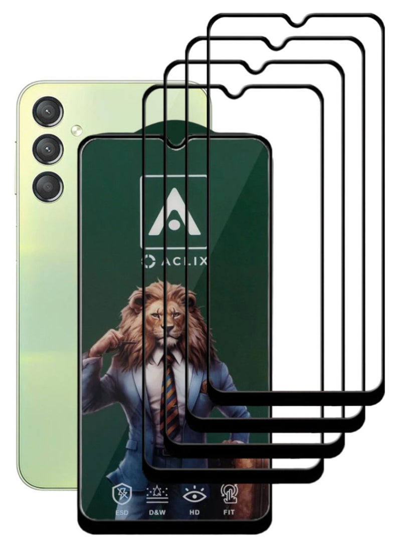 ACLIX 4 Pieces Antistatic ESD Dustproof Premium Quality High Definition Tempered Glass Screen Protector Designed For Samsung Galaxy A24 4G - Image 1