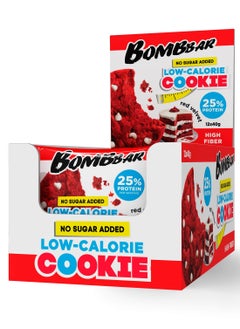 BOMBBAR Low Calorie Protein Cookie Red Velvet Flavor High Fiber and No Sugar Added 12x40g  - Image 1