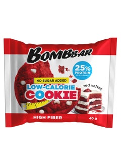 BOMBBAR Low Calorie Protein Cookie Red Velvet Flavor High Fiber and No Sugar Added 12x40g  - Image 2