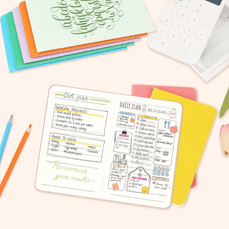 10PCS Mini Notebooks Set , 3 . 5" x 5 . 5" , 60 Pages Lined Paper - Image 4