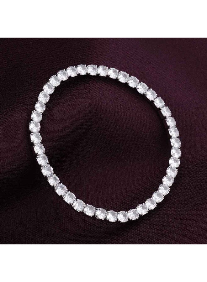 PALMONAS Exquisite Silver Studded Bracelet for Women - Waterproof & Anti-Tarnish - Image 2