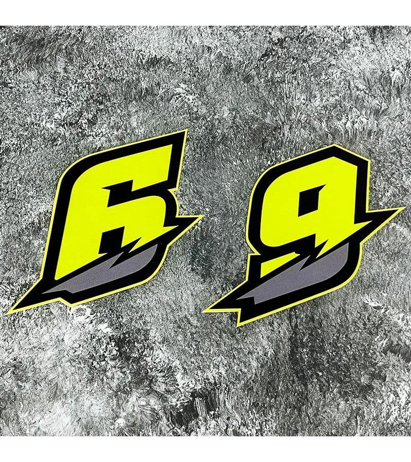Green Number 9 Motorcycle Stickers for Fuel Tank Helmet Waterproof DIY Vinyl Decals - Image 1