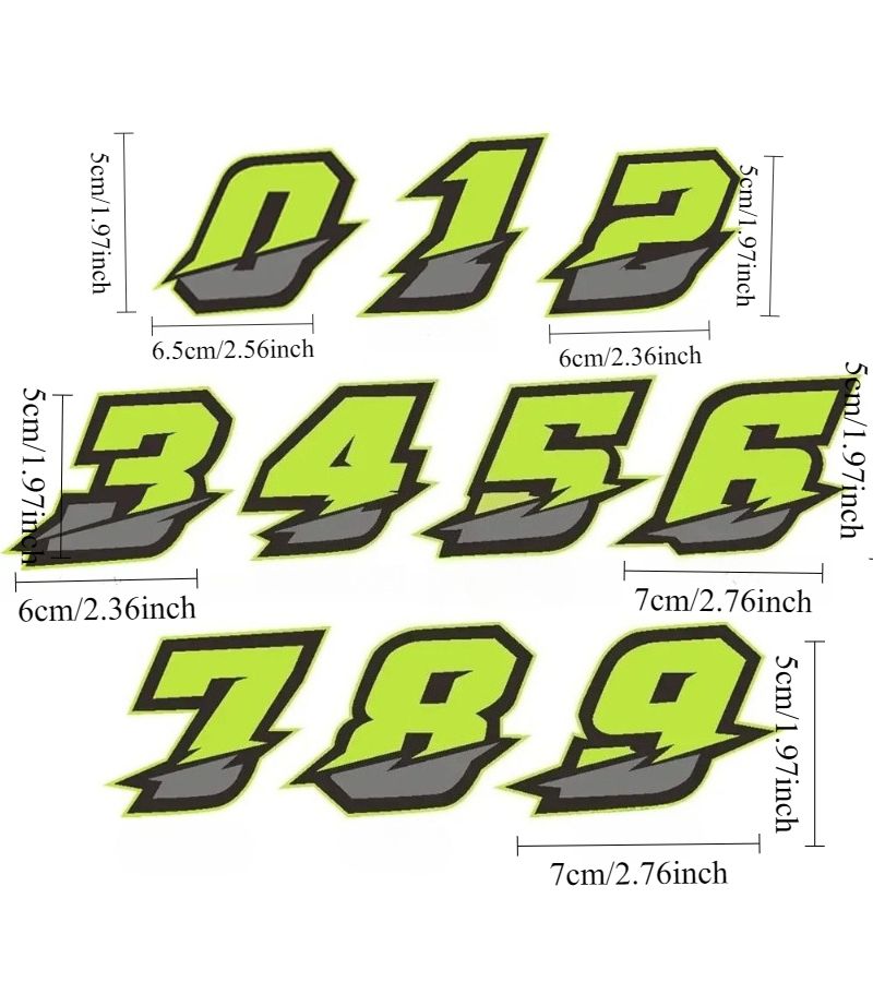 Green Number 9 Motorcycle Stickers for Fuel Tank Helmet Waterproof DIY Vinyl Decals - Image 2