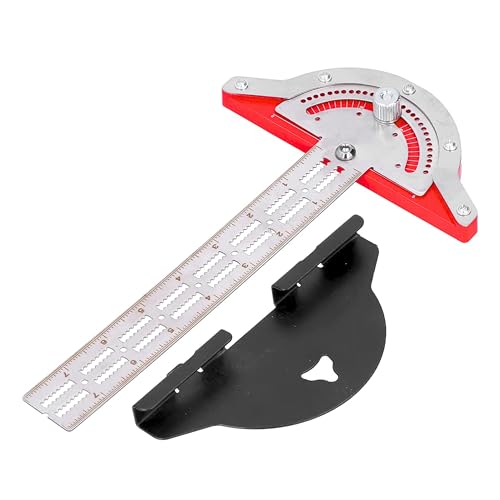 Homdum Carpenter Square Woodworkers Edge Ruler Thickness 1.5mm Protractor Angle Finder Woodworking Design Ruler with Protractor T Shape Ruler 0-70 Degrees Adjustable 10inch - Image 1