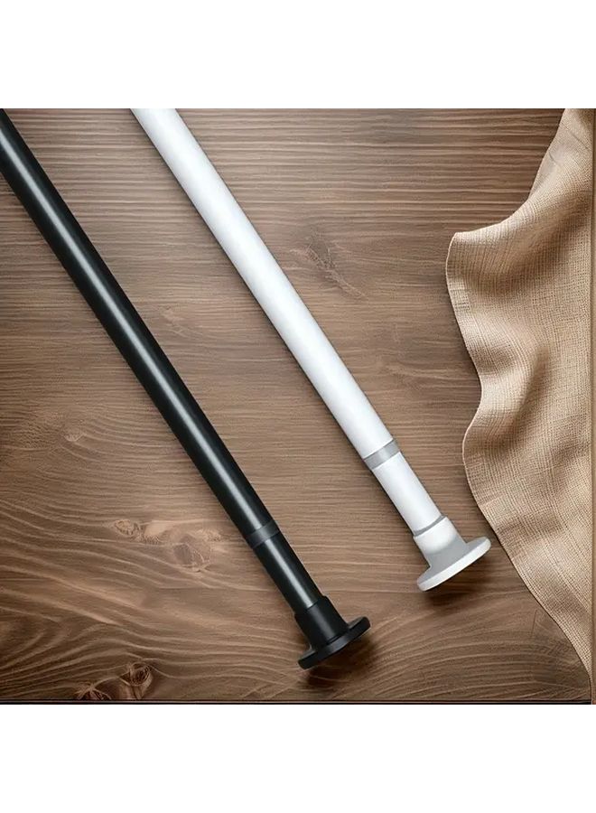 Adjustable No Drill Shower Curtain Rod 33 46 to 64 96 Inch White Heavy Duty Metal - Image 1