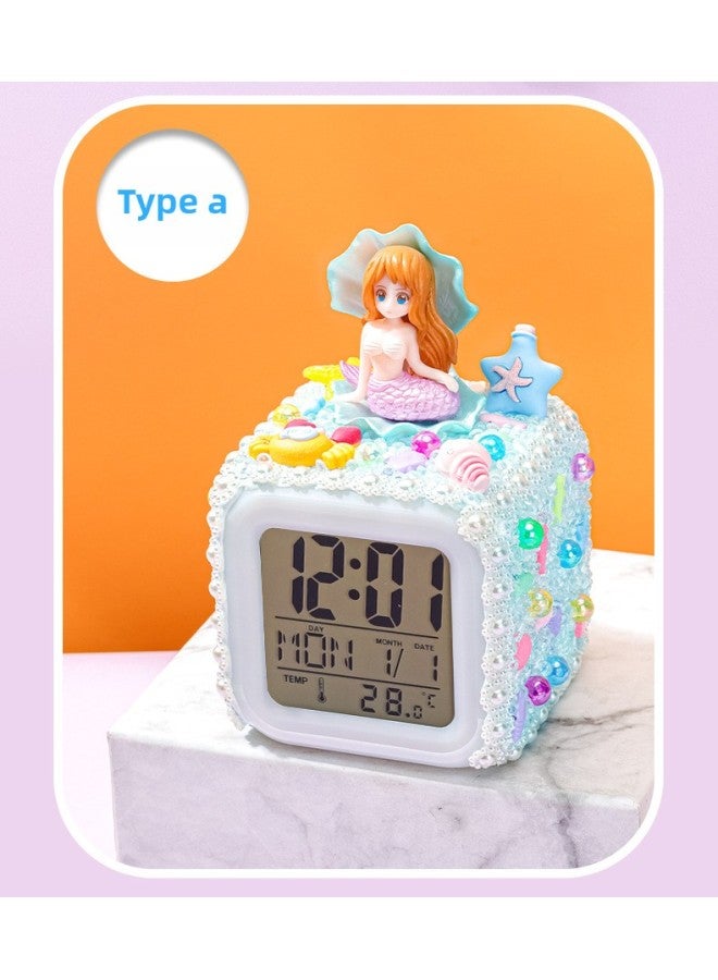 Fantasy Colorful Alarm Clock Children's DIY Handmade Watch Toy Material Bag Creative Girl Toys-Color:4 Random Styles  - Image 1