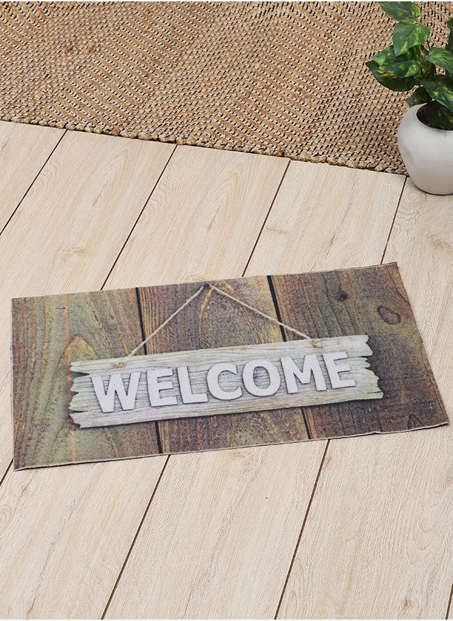 Status Contract 3D Printed For Home Kitchen Living Bathroom Office Entrance Anti Slip Floor Door Mat, Brown Wood Print, 38 x 58 Cm  - Image 1