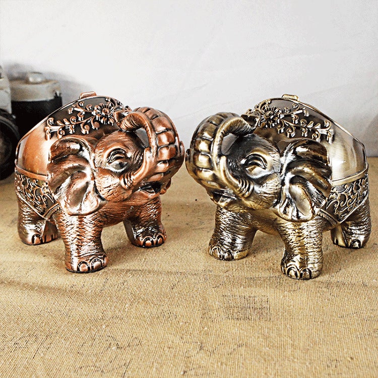 Alloy 5D Standing Elephant Ashtray Creative Personality Trend With Cover Metal Multi-Functional Office Home Living Room - Image 3