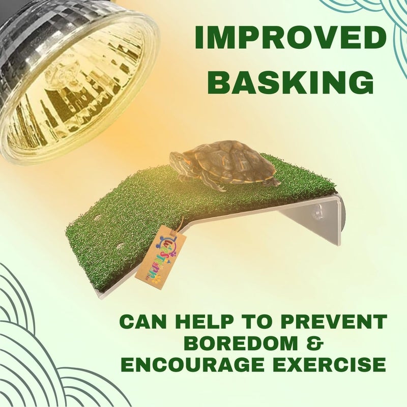 Western Era Turtle Platform Grass Provides a Natural and Inviting basking Area for Turtles in Aquariums. Its Easy-to-Clean Design ensures Hassle-Free Maintenance. This Reptile Habitat Enrichment. - Image 3