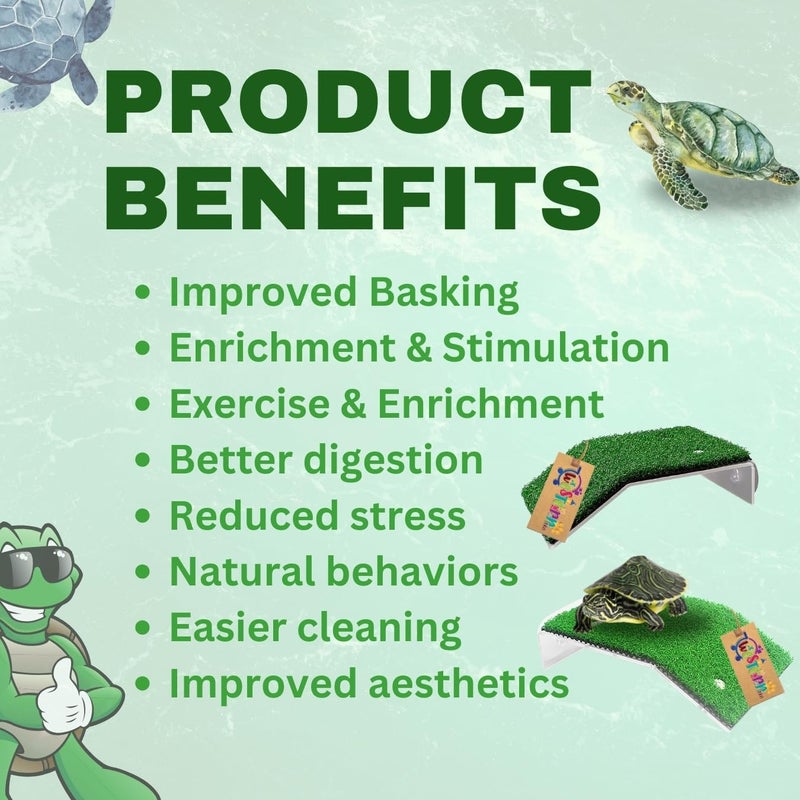 Western Era Turtle Platform Grass Provides a Natural and Inviting basking Area for Turtles in Aquariums. Its Easy-to-Clean Design ensures Hassle-Free Maintenance. This Reptile Habitat Enrichment. - Image 2