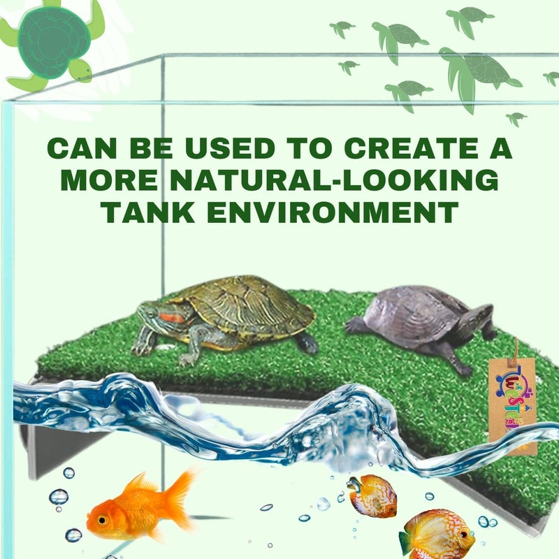 Western Era Turtle Platform Grass Provides a Natural and Inviting basking Area for Turtles in Aquariums. Its Easy-to-Clean Design ensures Hassle-Free Maintenance. This Reptile Habitat Enrichment. - Image 5
