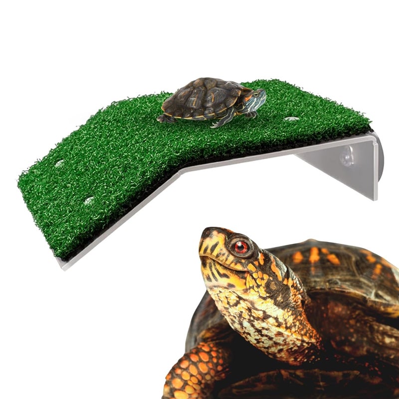 Western Era Turtle Platform Grass Provides a Natural and Inviting basking Area for Turtles in Aquariums. Its Easy-to-Clean Design ensures Hassle-Free Maintenance. This Reptile Habitat Enrichment. - Image 1