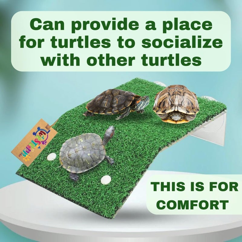 Western Era Turtle Platform Grass Provides a Natural and Inviting basking Area for Turtles in Aquariums. Its Easy-to-Clean Design ensures Hassle-Free Maintenance. This Reptile Habitat Enrichment. - Image 4