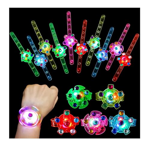 SCIONE 48 Pack LED Light Up Fidget Spinner Bracelets Glow in The Dark Party Favors for Kids 48 812 Treasure Box Toys for Classroom Birthday Gifts Easter Goodie Bags Stuffers for BoysGirls - Image 1