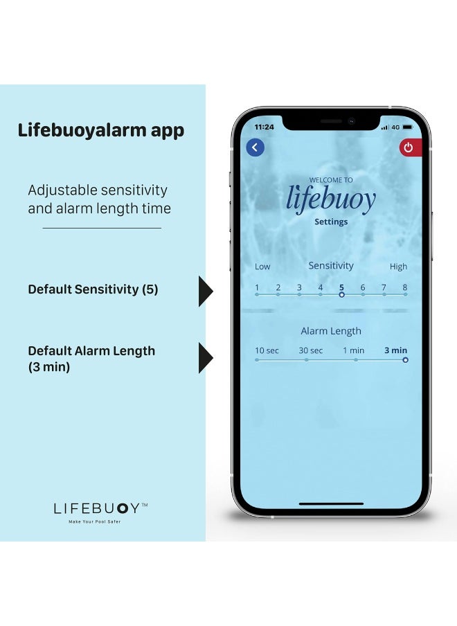 Generic - Lifebuoy  Pool Alarm System - Pool Motion Sensor With Advanced Algorithm - Smart Pool Alarm That Is Application Controlled. Powerful Sirens Blare At Poolside And Indoors - Image 1