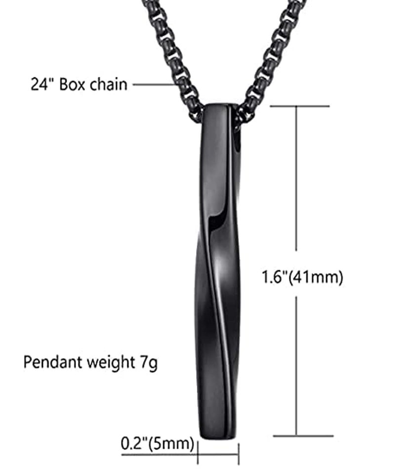 Zbdroxygen 2pcs Pendant for Men, Chain for Manpendant for Men, Locket for Men Stylish, Fashion Accessories for Man and Boys, Gift for Birthday, Christmas, Anniversary, 60cm Length, Black and Silver - Image 2