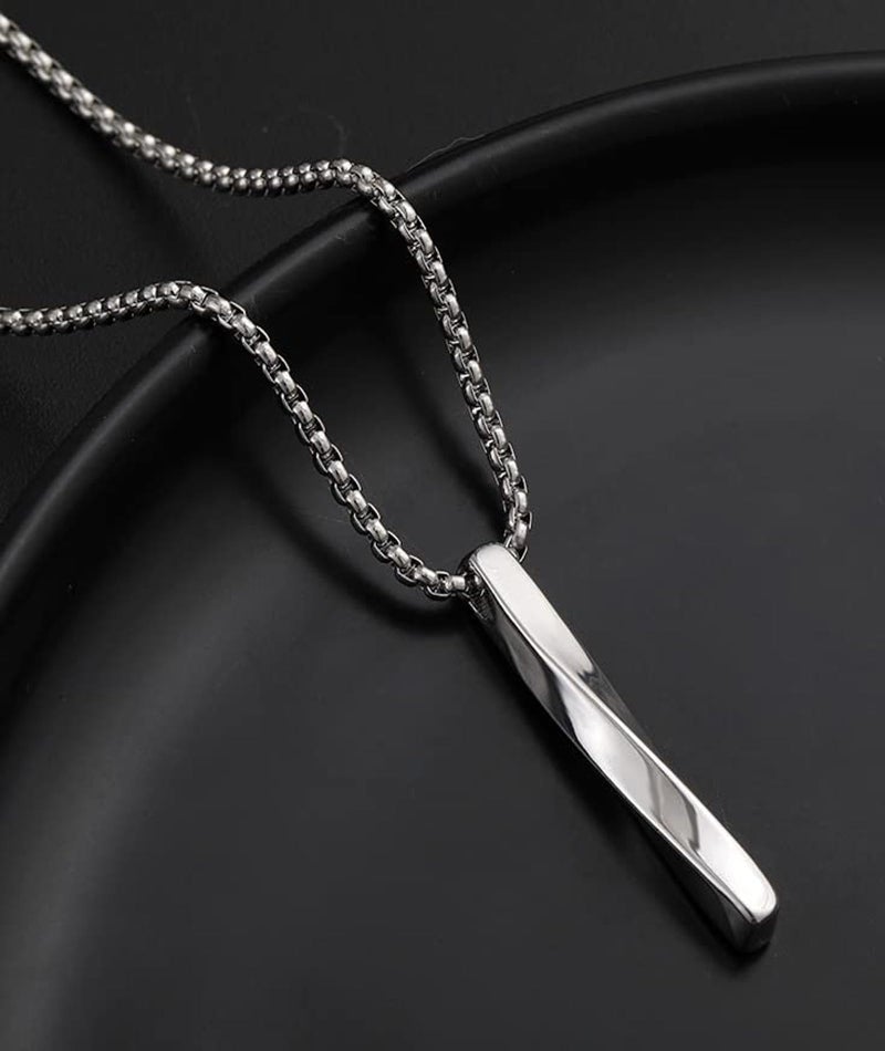 Zbdroxygen 2pcs Pendant for Men, Chain for Manpendant for Men, Locket for Men Stylish, Fashion Accessories for Man and Boys, Gift for Birthday, Christmas, Anniversary, 60cm Length, Black and Silver - Image 5