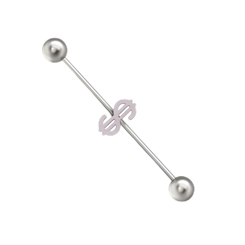 SHIELD PLUS 316L Industrial Ear Piercing Barbell 14G Surgical Steel 38 mm Unisex Cartilage Jewelry (1 Piece) - Image 1