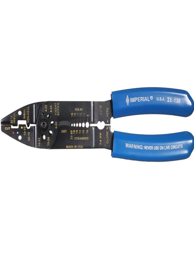 إمبريال أداة Imperial Tool IE-136 متعددة الاستخدامات، أداة تجريد، أداة تجعيد، قاطع أسلاك، 10-22 AWG أداة قص/تجعيد/أداة تجريد - Image 2