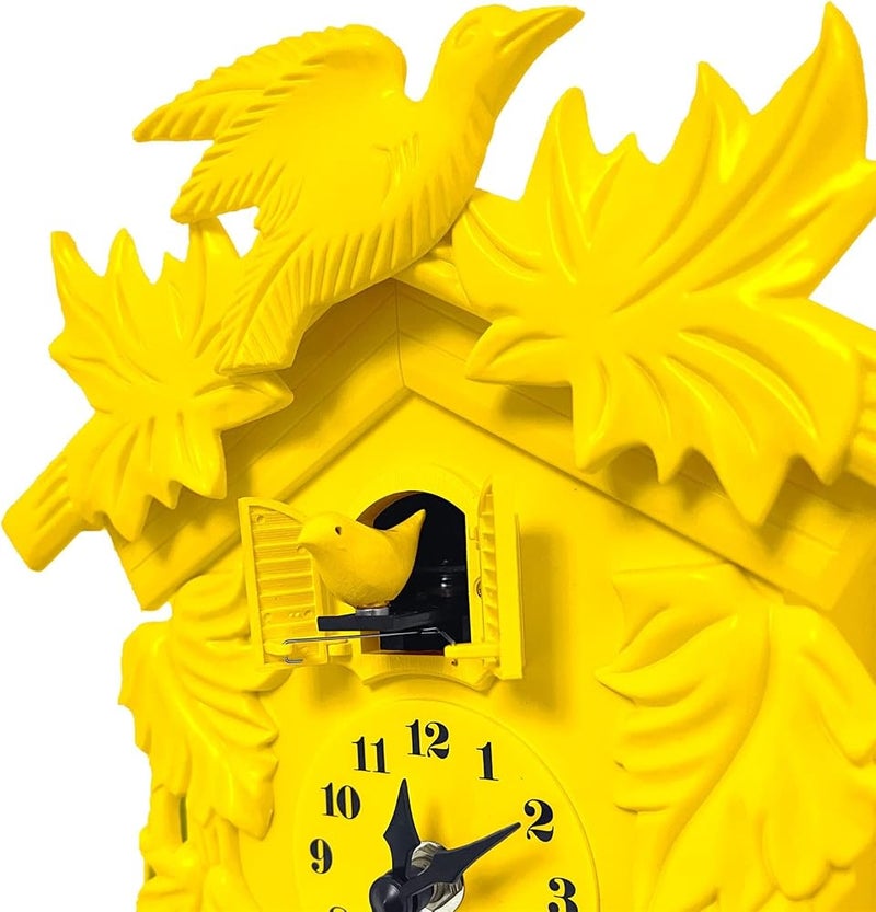 WALPLUS Chiming Classic Yellow Cuckoo Wall Clock Hanging Bird Clock Home Decor Christmas Clock Gifts - Image 2