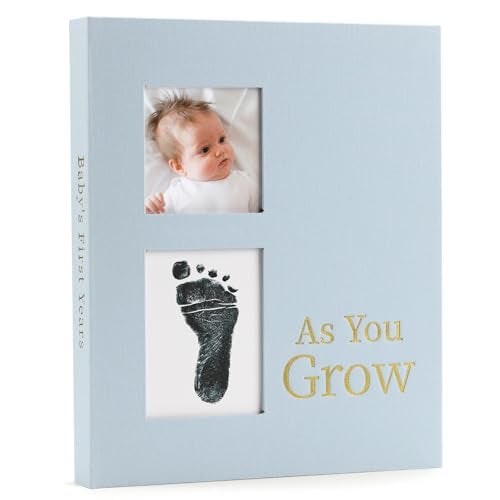 LONLAT Keepsake Memory Book for Baby Boys or Girls, Timeless First 5 Year Baby Book, A Milestone Book to Record Every Event from Birth to Age 5 Gender Neutral Journal Scrapbook Photo Album (Light Blue) - Image 1